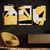 Abstract Art Of Geometric Framed Crytal Glass Painting